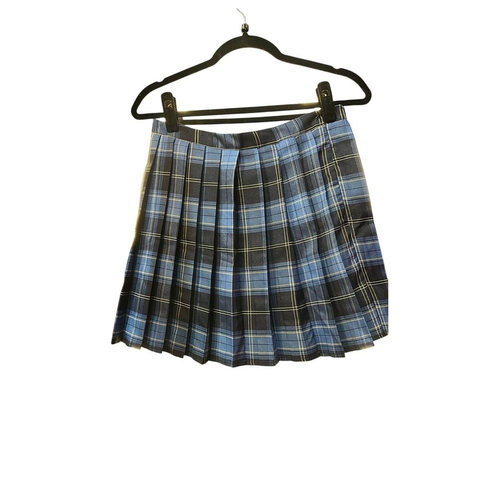 Urban Coco Blue Plaid Skirt Built in Shorts M NWT